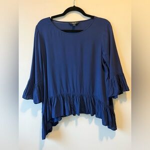 Simply Vera Vera Wang Asymmetrical Blue Blouse